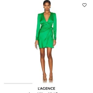 L’Agence green wrap dress
